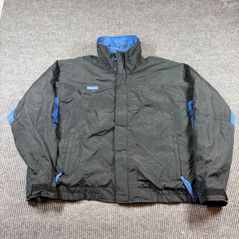 Columbia Bugaboo Jacket Mens XL Black Blue Full Zip Radial Sleeve Vintage Korea